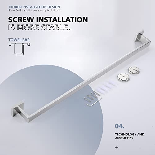 36 Inch Single Towel Bar (Polished Chrome / 36-Inch)