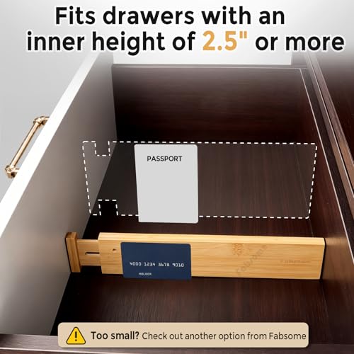 Drawer Divider 6 Pack (For 17-22in deep drawers inner size)