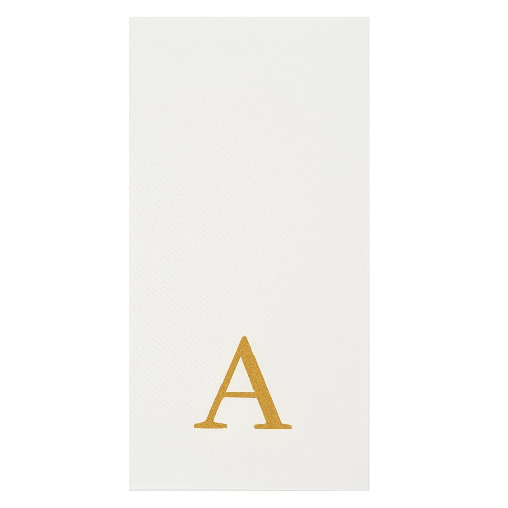 Paper Rectangle Gold Letter A Linen (Gold / 2000 Count / A)