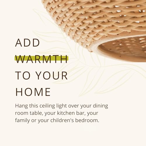 1050030 Wicker Ball Pendant Light (Natural)
