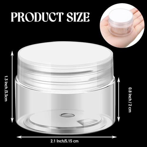 6 Pack 1 oz Plastic Jars Containers with Lids (6 Count)