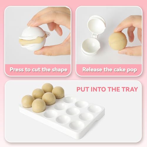 Round Cake Pop Mold and Tray (White)