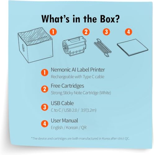 Nemonic AI Sticky Note Label Printer (Nemonic AI Printer)