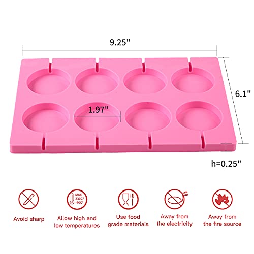 8 Capacity Large Silicone Lollipop Molds (Large Round)