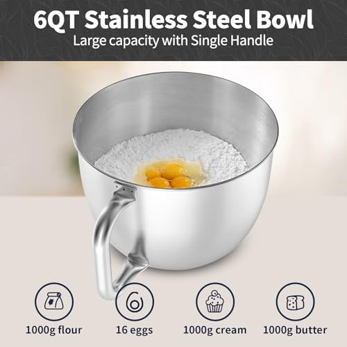 Stand Mixer 6QT Mixers Kitchen Electric Stand Mixer (Black / One Bowl (6QT))