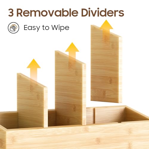 Wingsife Utensils Holder with 4 Compartments