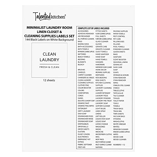 144 Minimalist Laundry Room Labels (144 Count)