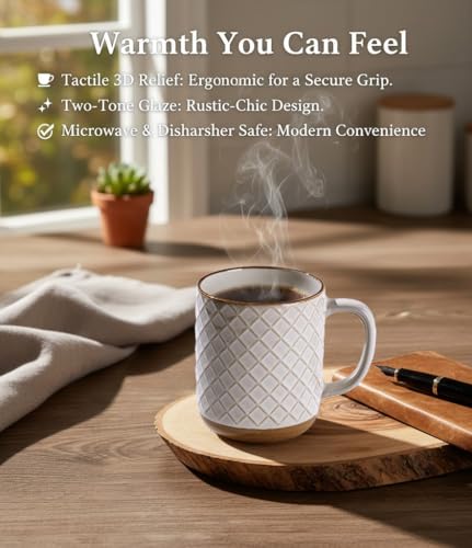 Coffee Mugs Set of 4 (Off-White / Set of 4 (12 Ounces))