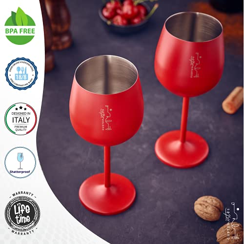 Valentine’s Day Gift Stainless Steel Wine Glass (4 Count)