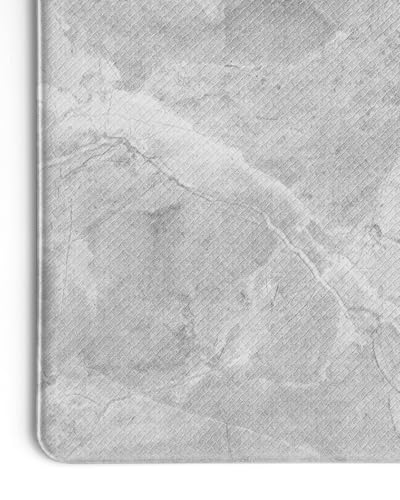 Kitchen Floor Mats Cushioned Anti Fatigue (White Marble / 107"L x 23"W x 0.4"Th)