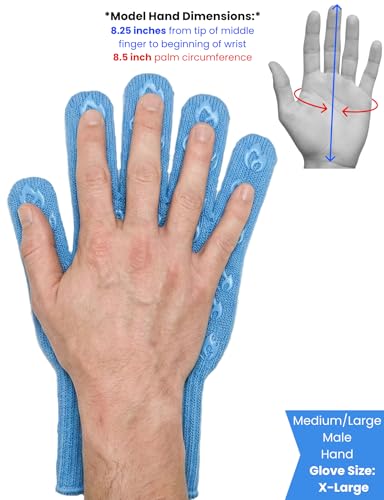 Grill Armor Oven Gloves with Fingers (One Size Fits Most Extra Long Cuff / Blue)