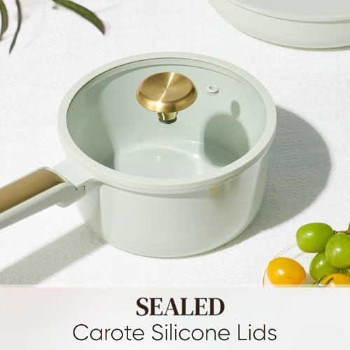 Ceramic Cookware Set Nonstick (Light Green / 14 Piece)