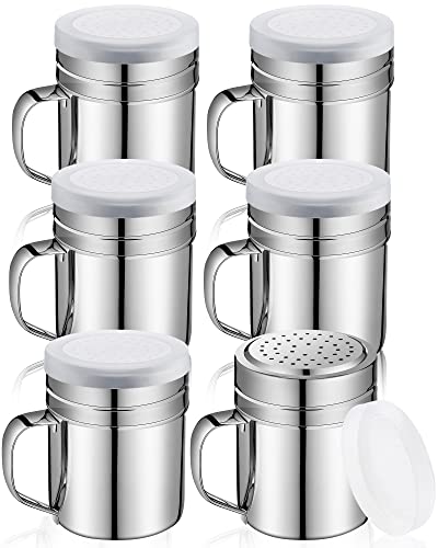 6 Pcs Stainless Steel Salt and Pepper Shakers (10oz)