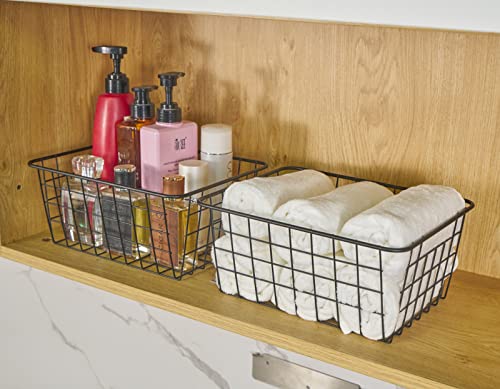 Wire Kitchen Storage Basket 4 Packs (Silver)