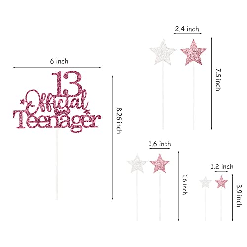 Rose Gold 13th Birthday Cake Topper (7 Count)