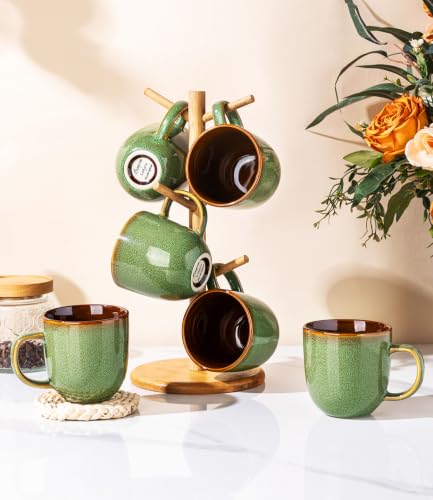 Ceramic Coffee Mugs Set of 6 (Sage Meadow Green / set of 6)
