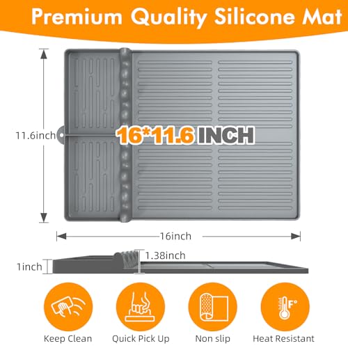 Silicone Griddle Tool Mat for Blackstone and Weber (Grey)
