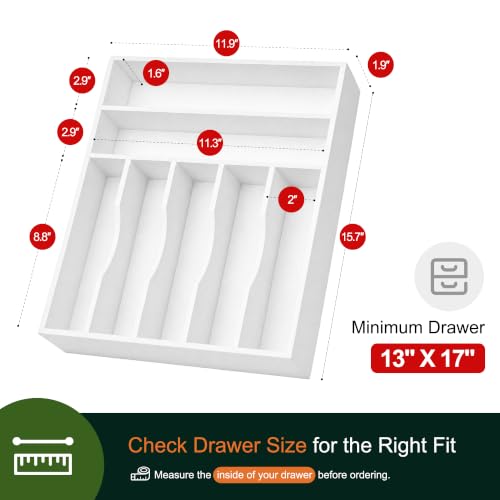 Kitchen Bamboo Silverware Organizer