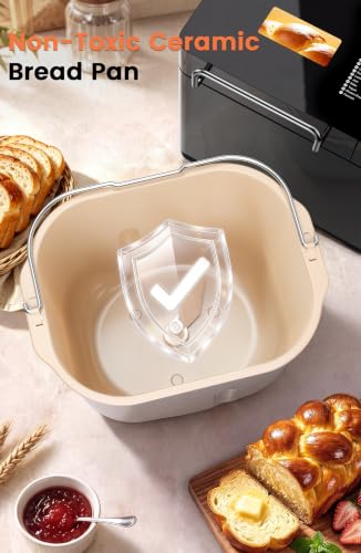 Premium 2.2LB Convection Bread Maker Dual Heaters (Black Stainless Steel)