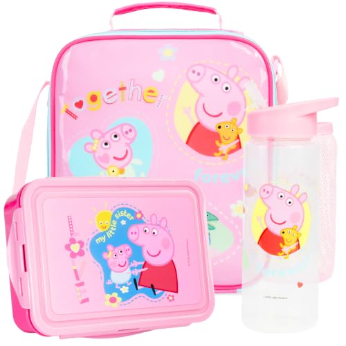Peppa Pig Girls Lunch Box 3Pc Set (Pink Peppa Pig)