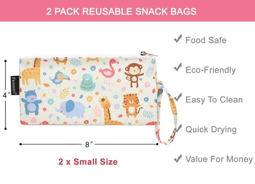 Reusable Sandwich Bag (Small, 2 Packs - Zoo)