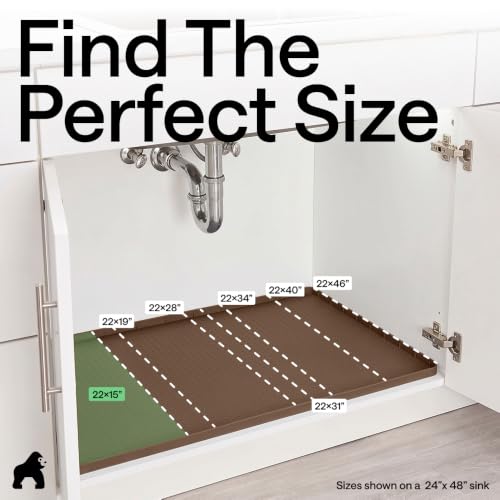 Waterproof Silicone Under Sink Mat (Coffee / 28"w X 22"l)