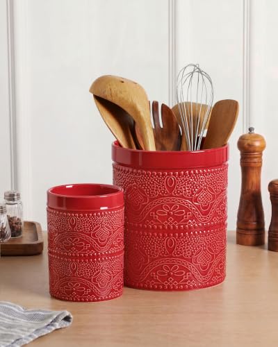 Kitchen Utensil Holder (2Pcs Christmas Red)