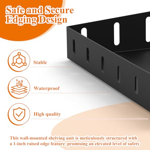 12 x 24 Inch Garage Wall Shelves (Black)