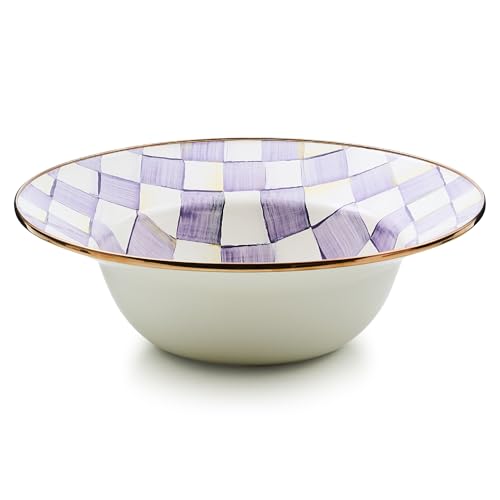 Enamel Serving Bowl (Large / Violet Check)