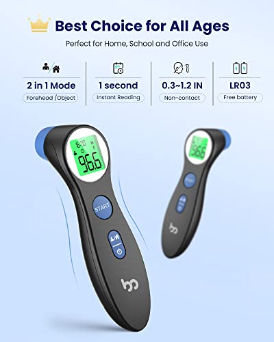 Forehead Thermometer for Adults and Kids (Black)