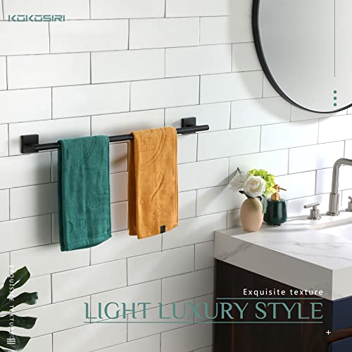 Towel Rail Bathroom Towel Bars Matte Black 20 Inch Towel Holder for Bath Cabinet Kitchen Wall Mount Stainless Steel B4005BK (Matte Black / 20-Inch)