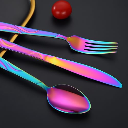 30 Piece Rainbow Silverware Set for 6 (Rainbow / 30-Piece)