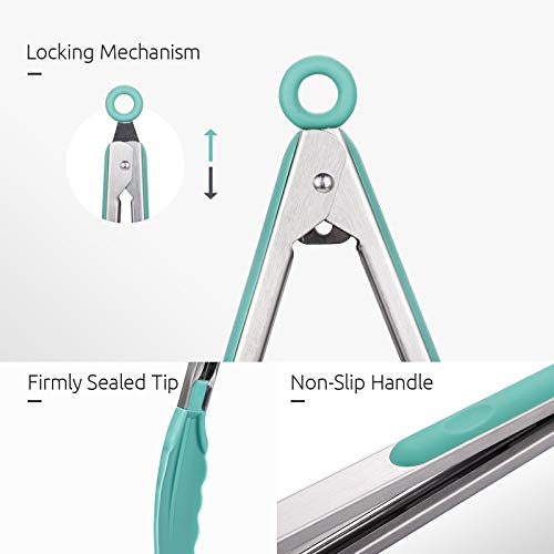 Kitchen Tongs for Cooking ((02) Aqua Sky)