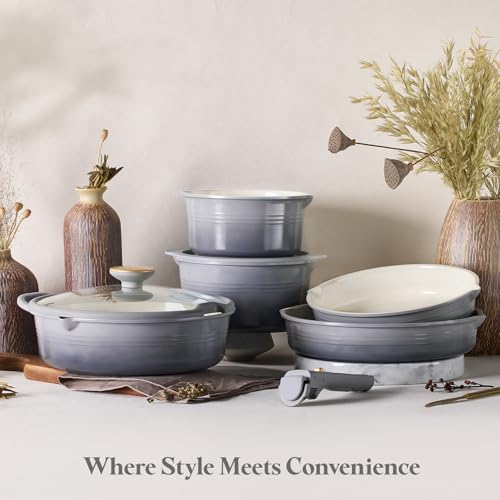 20pcs Titanium Cookware Set (Gradient Grey)