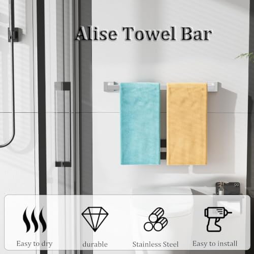 24 Inch Towel Bar for Bathroom Wall Mounted (Single 24 Inch(Assemble) / Brushed Nickel)