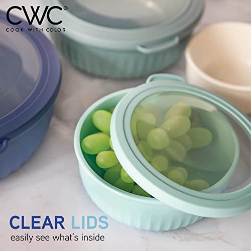 Prep Bowls with Lids (Blue / 8 Piece Set - Wide Bowls)