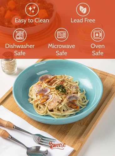 Pasta Bowls 30 Ounce Salad Serving Bowls Set of 6 (6 Count)