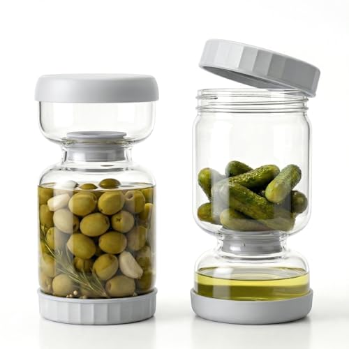 Pickle Jar for Pickle Olive Hourglass Jar (Gery2Pcs)