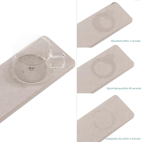 2Pcs Stone Soap Trays Water Absorbing Diatomite Coaster (Pale Gray / 8.7" x 3.2")