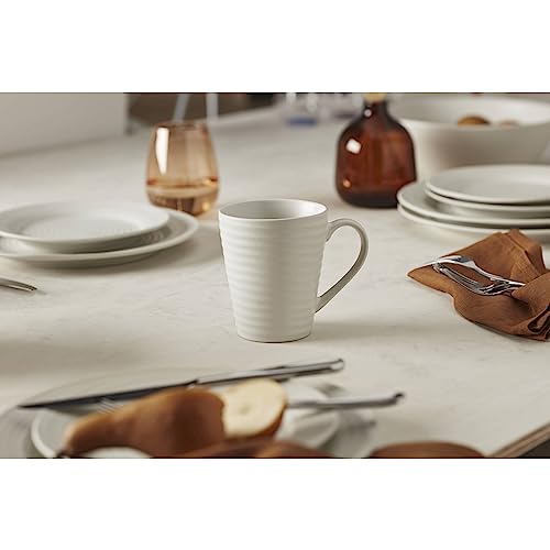 White Ridge Piece Dinnerware Set (White / 12-Piece Dinnerware Set)