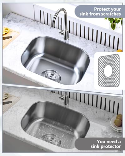 2 Pack Silicone Sink Mat Protector for Kitchen Sink
