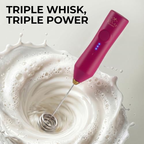 Rechargeable Milk Frother Handheld (ZK Dynamic Tornado Dragonfruit / Rechargeable Z1 Motor Max)