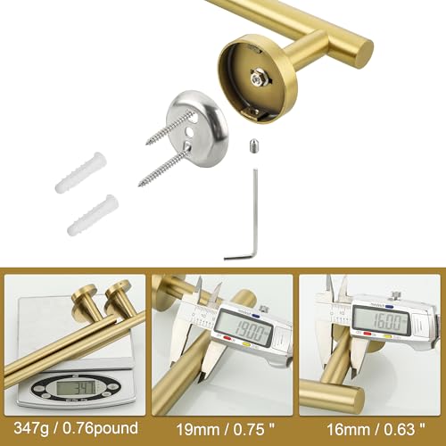 Towel Racks for Bathroom 24 Inch (Brushed Gold)