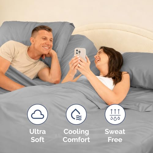 Flex Top Split Head King 4 Piece Sheet Set (05 - Steel Blue / Split Head/Flex Top)