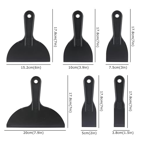 6 Pack Plastic Putty Knife (6 Count)
