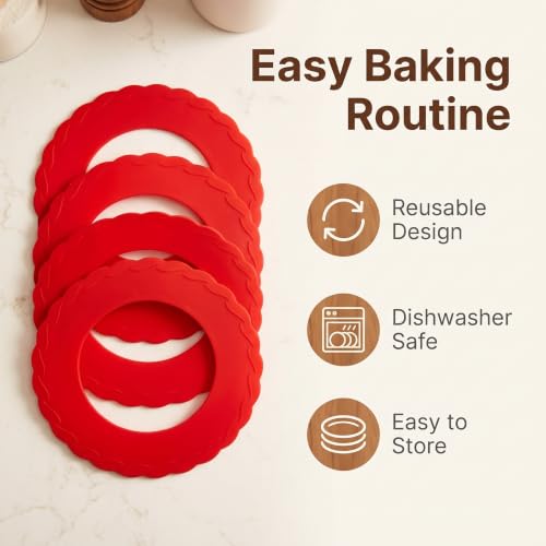 4 Pcs Mini Silicone Pie Crust Shields for 4