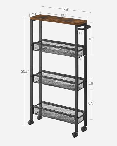 4 Tier Slim Rolling Storage cart with Wheels