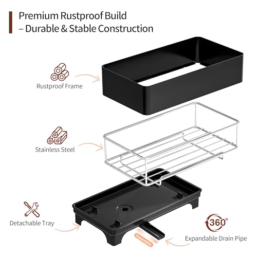 Sponge Holder for Kitchen Sink (Black 1)