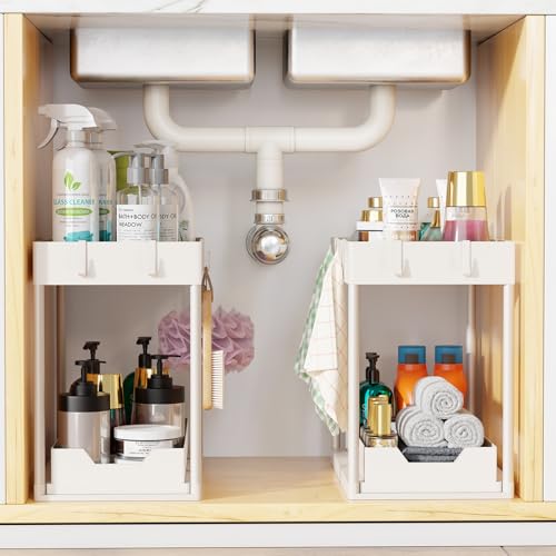 Under Sink Organizer 2 Pack (White / 2 pack)