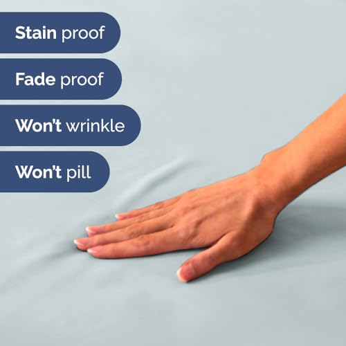 Short Queen Size 4 Piece Bed Sheet Set (23 - Ice Blue / Short Queen)